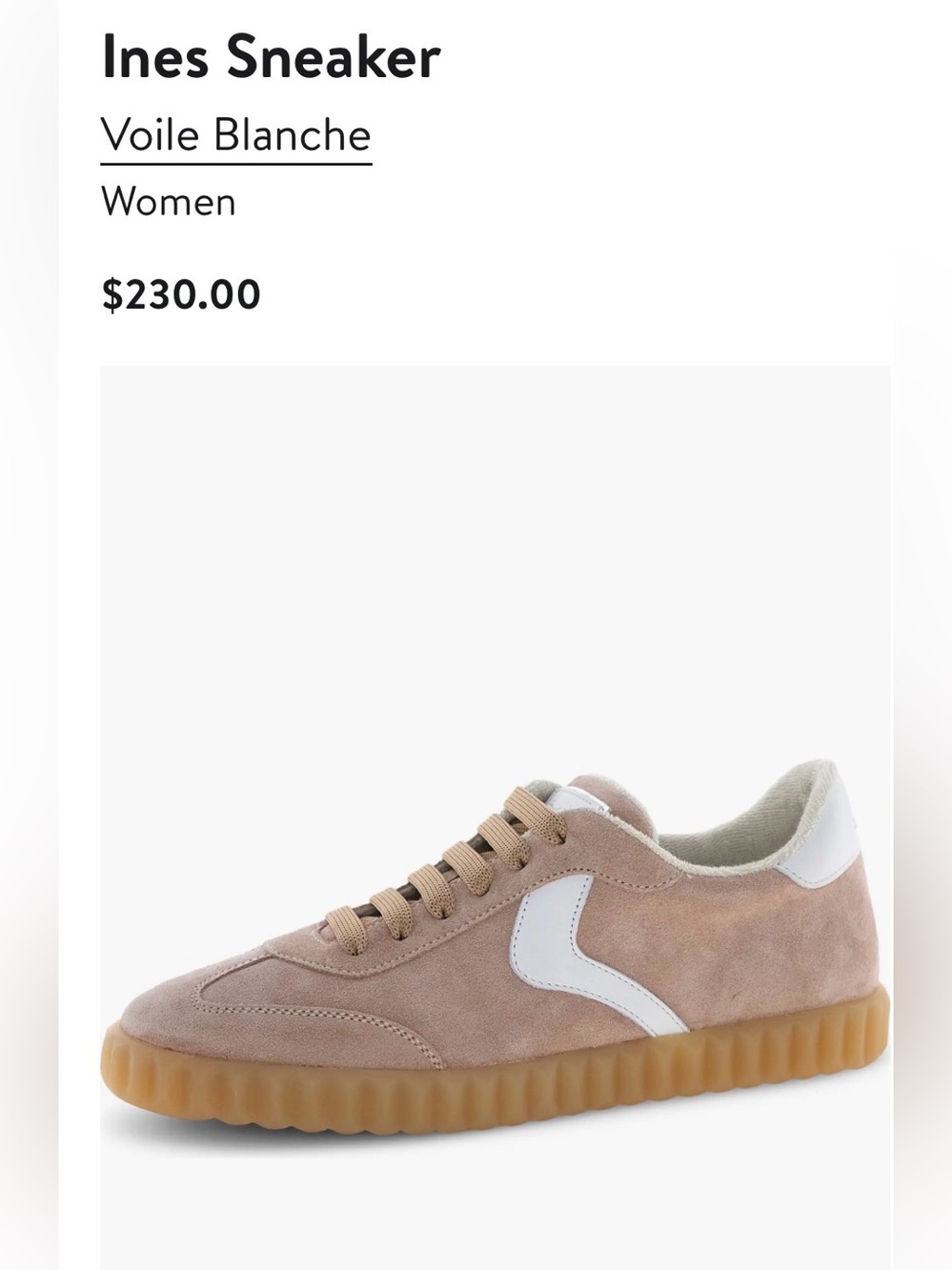 NWT VOILE BLANCHE INES Sneaker in Powder-White (Light Beige) - Picture 5 of 16